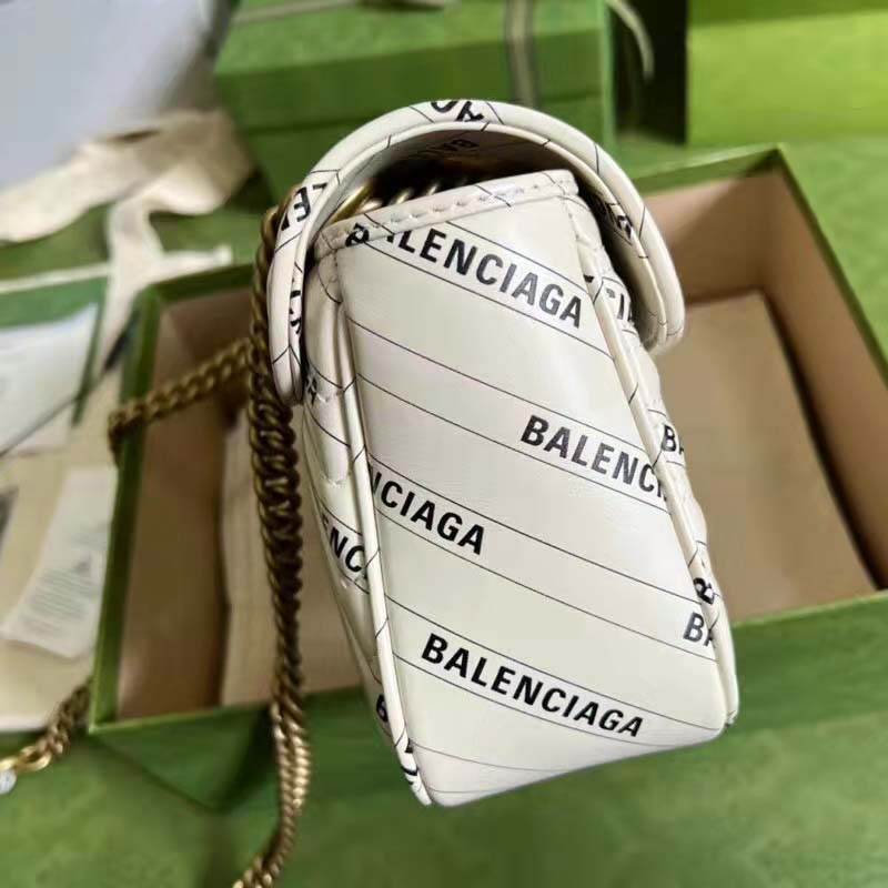 G*u*i gg women the hacker project small gg marmont bag white double g