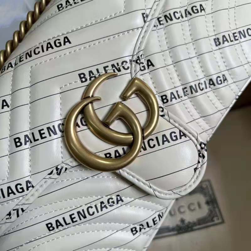 G*u*i gg women the hacker project small gg marmont bag white double g