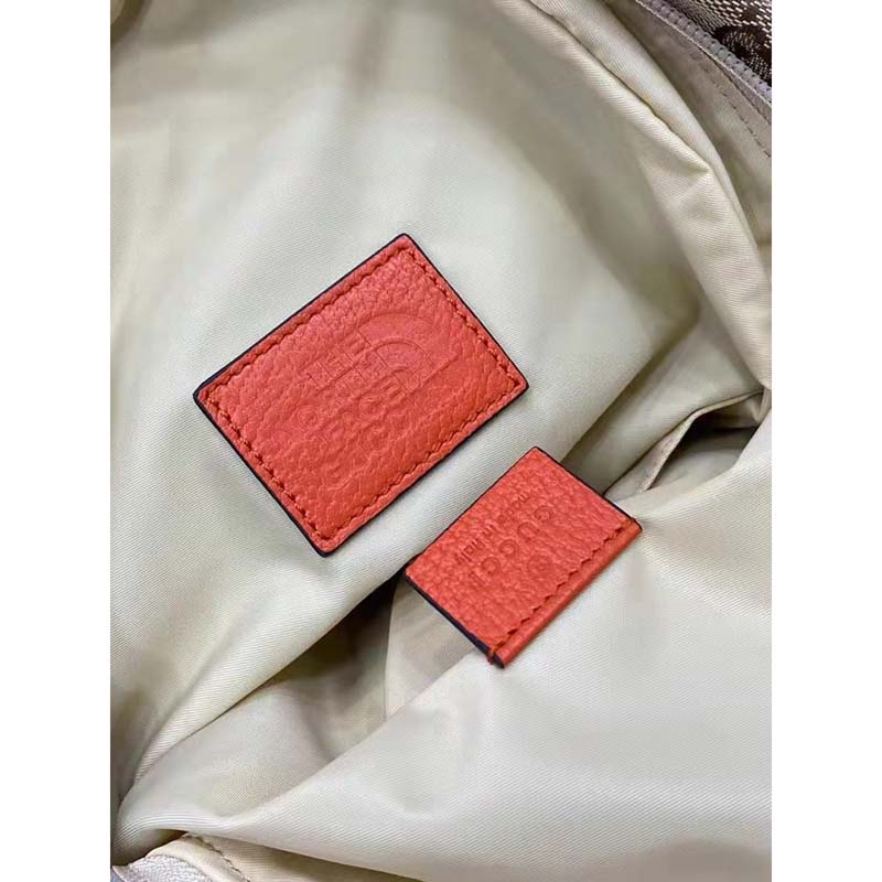 G*u*i unisex the north face x G*u*i backpack beige original gg canvas orange leather