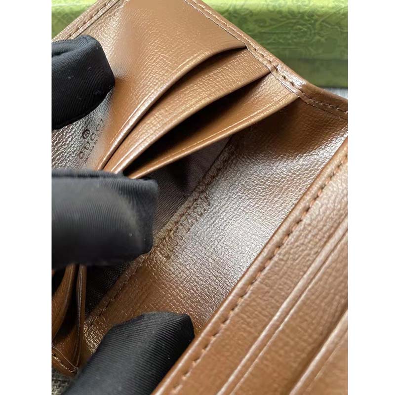 G*u*i men horsebit 1955 card case wallet beige ebony gg supreme canvas