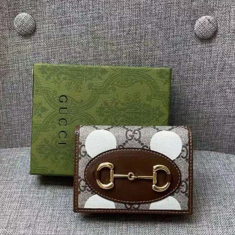 G*u*i men horsebit 1955 card case wallet beige ebony gg supreme canvas