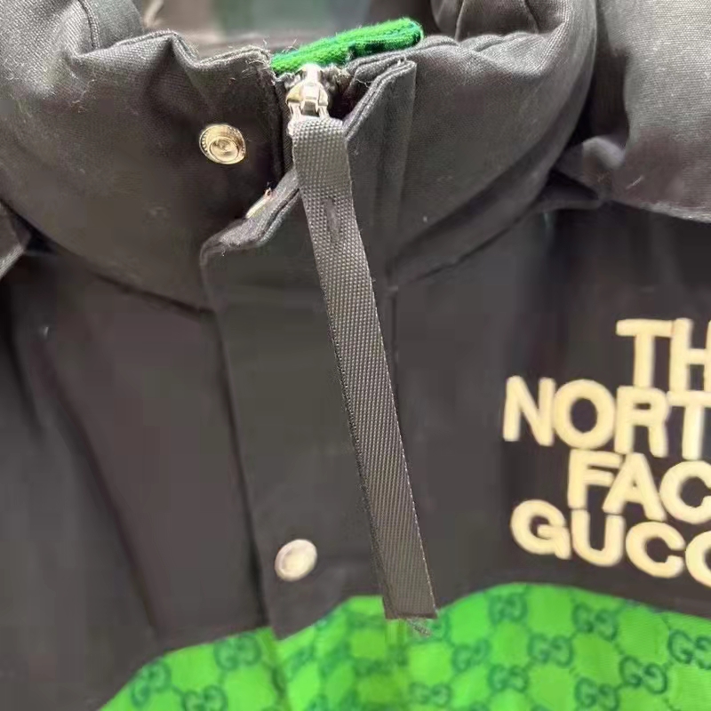 G*u*i men the north face x G*u*i padded jacket green ebony gg canvas