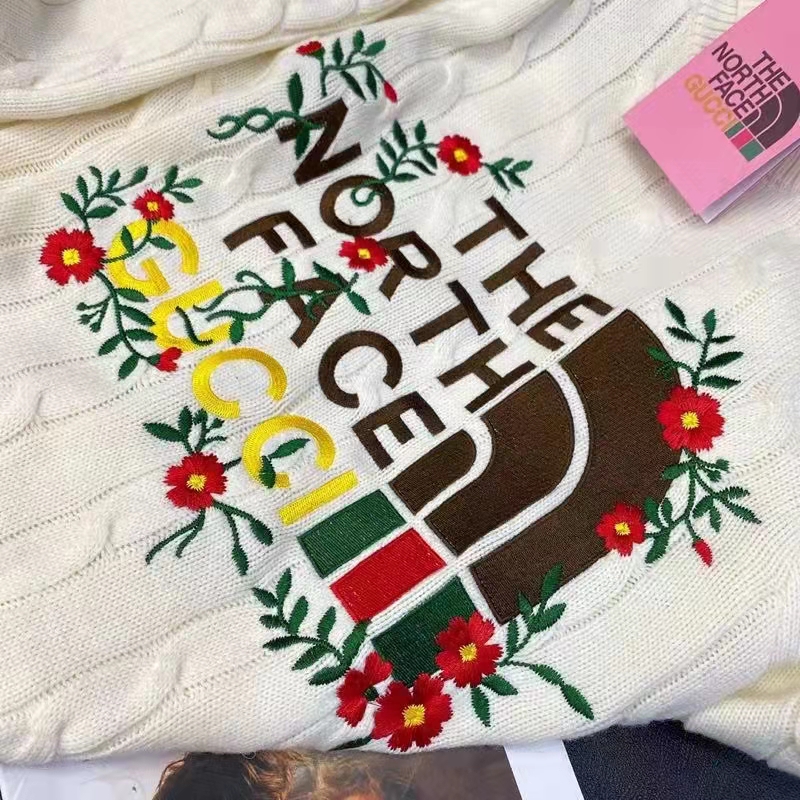 G*u*i women the north face x G*u*i sweater ivory soft wool