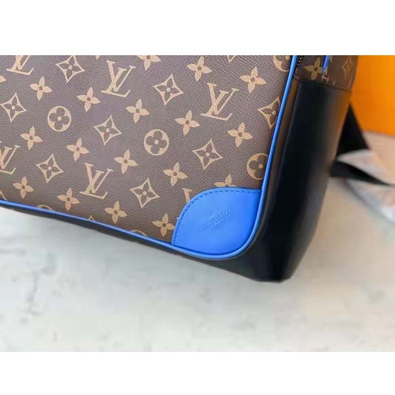 Louis Vuitton LV Unisex Dean Backpack Blue Monogram Macassar Coated Canvas Cowhide Leather