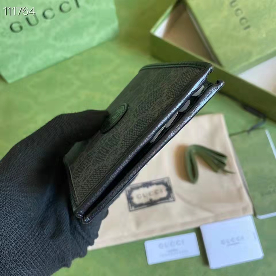 G*u*i gg unisex wallet interlocking g black gg supreme canvas