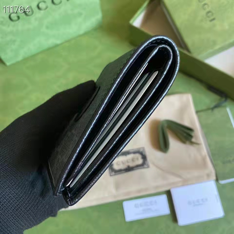 G*u*i gg unisex wallet interlocking g black gg supreme canvas
