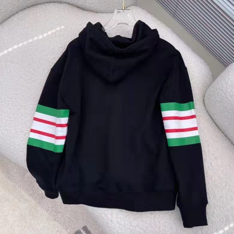 G*u*i women interlocking g print sweatshirt washed black light felted cotton jersey