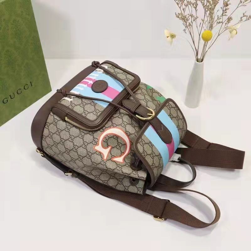 G*u*i unisex backpack with interlocking g beige centum stars g gg supreme canvas