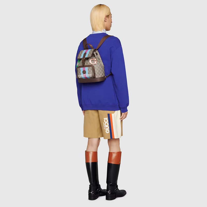 G*u*i unisex backpack with interlocking g beige centum stars g gg supreme canvas