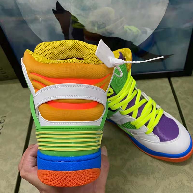 G*u*i unisex gg G*u*i basket sneaker green demetra rubber interlocking g patch