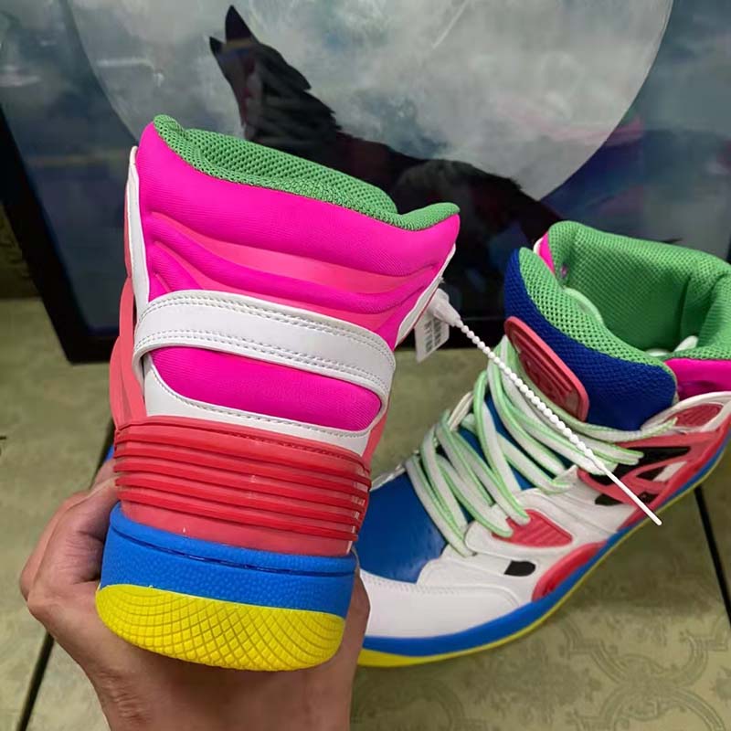 G*u*i unisex gg G*u*i basket sneaker pink demetra rubber interlocking grey mesh