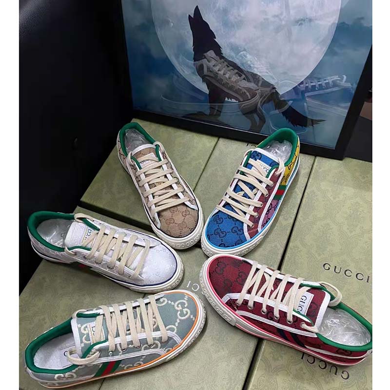 G*u*i unisex gg G*u*i tennis 1977 sneaker beige ebony original canvas