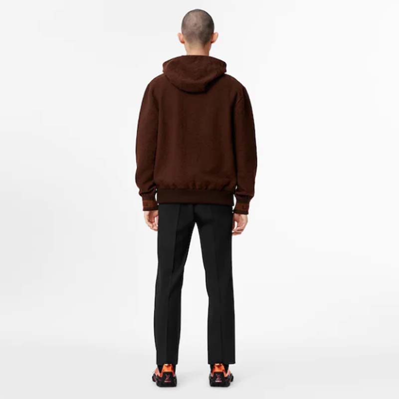 Louis Vuitton LV Men Monogram Hoodie Wool Polyester Brown Slightly Loose Fit