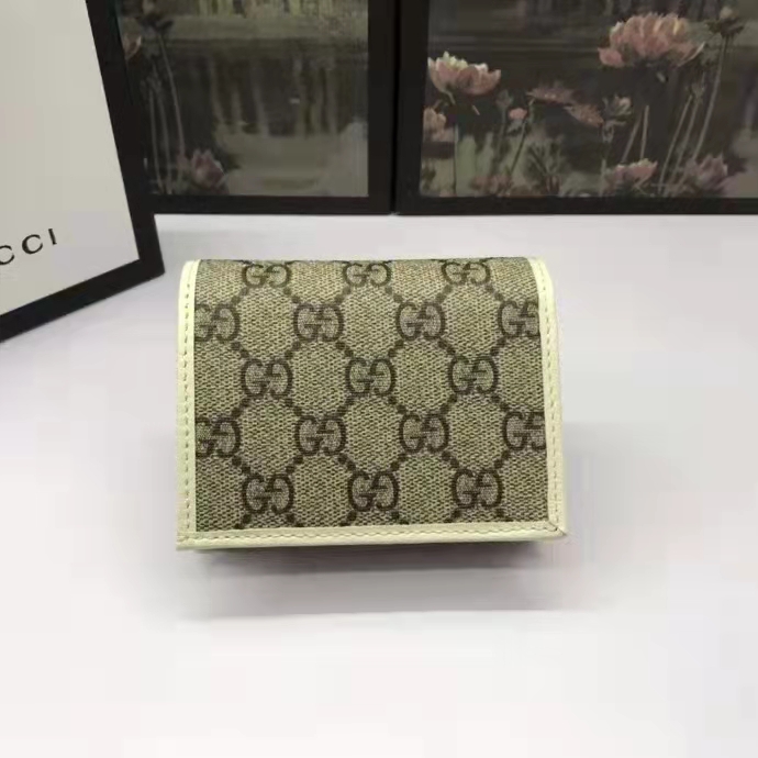 G*u*i gg unisex 1955 horsebit card case wallet beige ebony gg supreme canvas