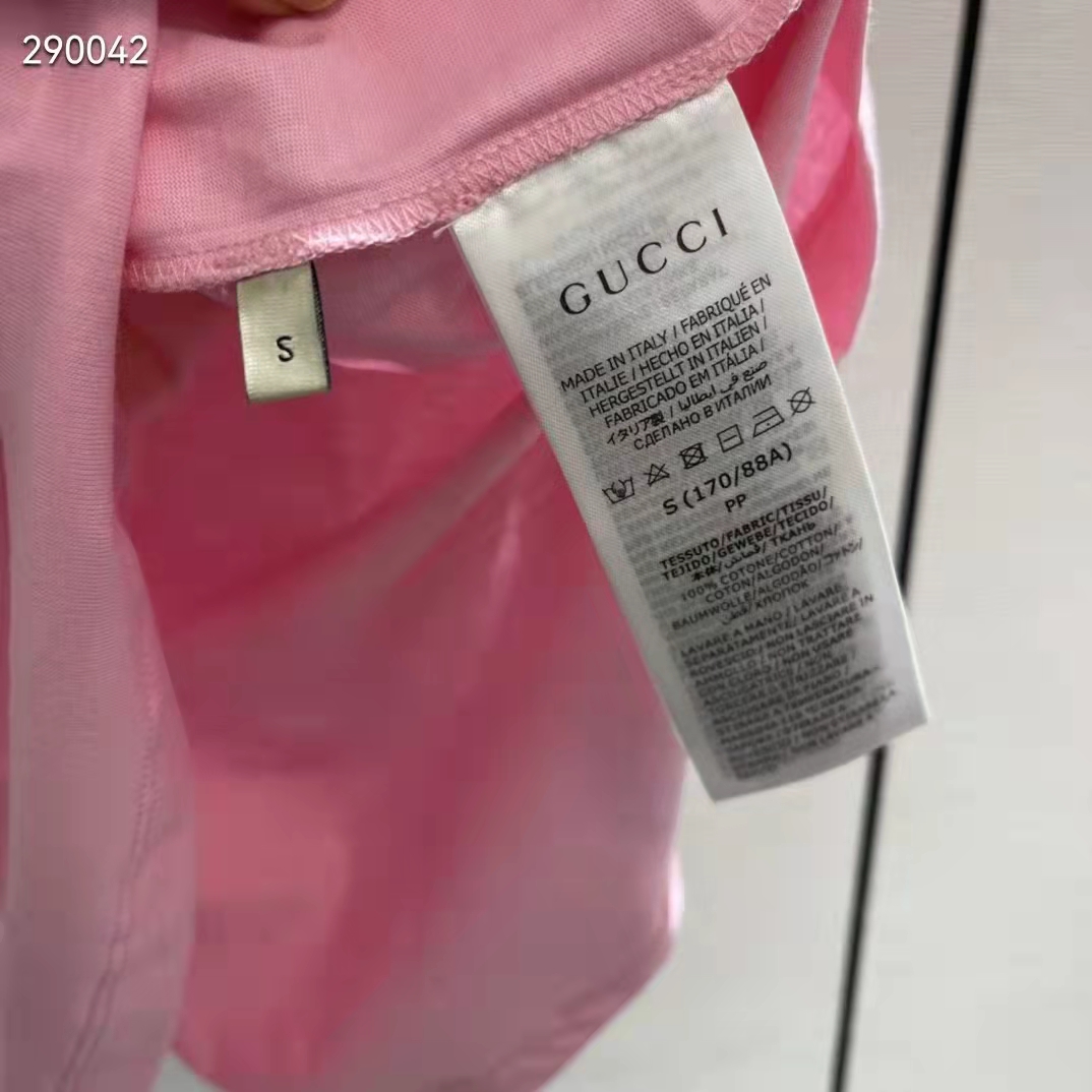 G*u*i women gg interlocking g heart t-shirt pink cotton jersey crewneck oversize fit