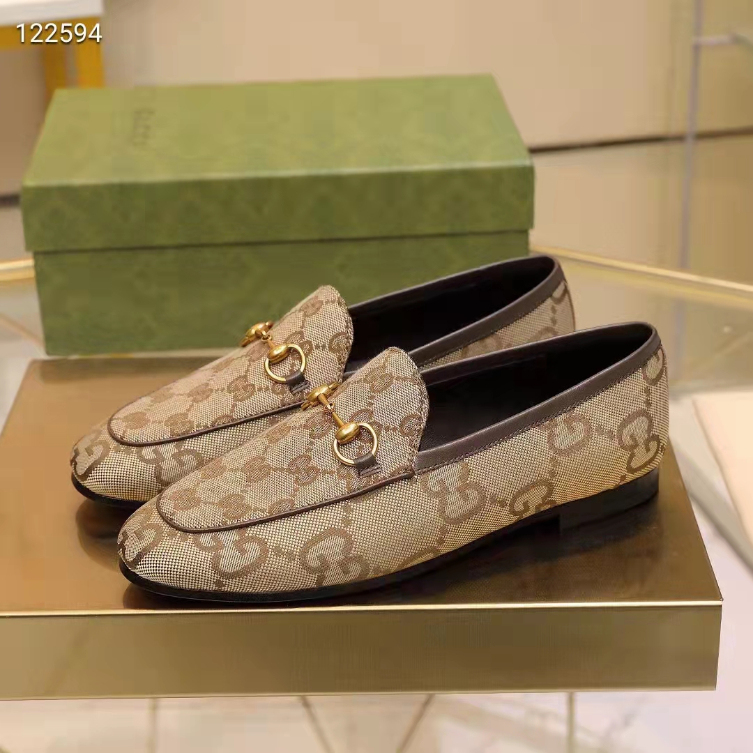 G*u*i unisex maxi gg jordaan loafer camel ebony maxi canvas canvas