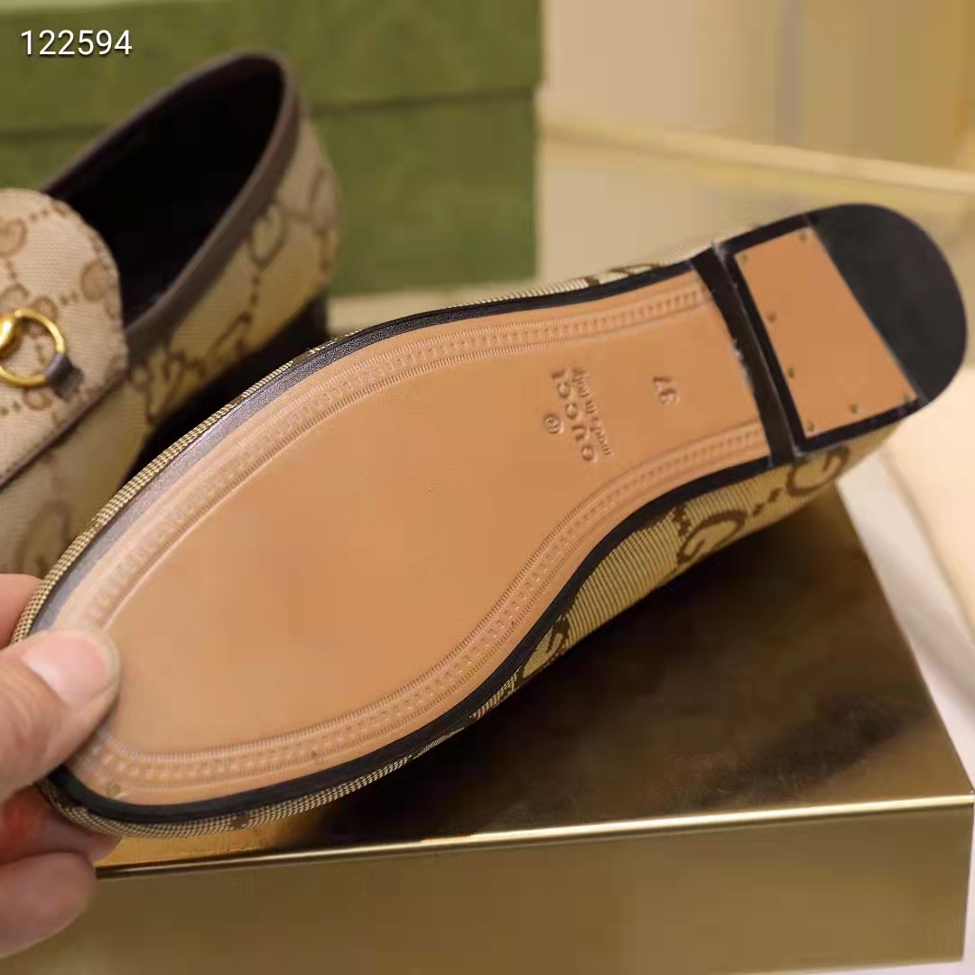 G*u*i unisex maxi gg jordaan loafer camel ebony maxi canvas canvas