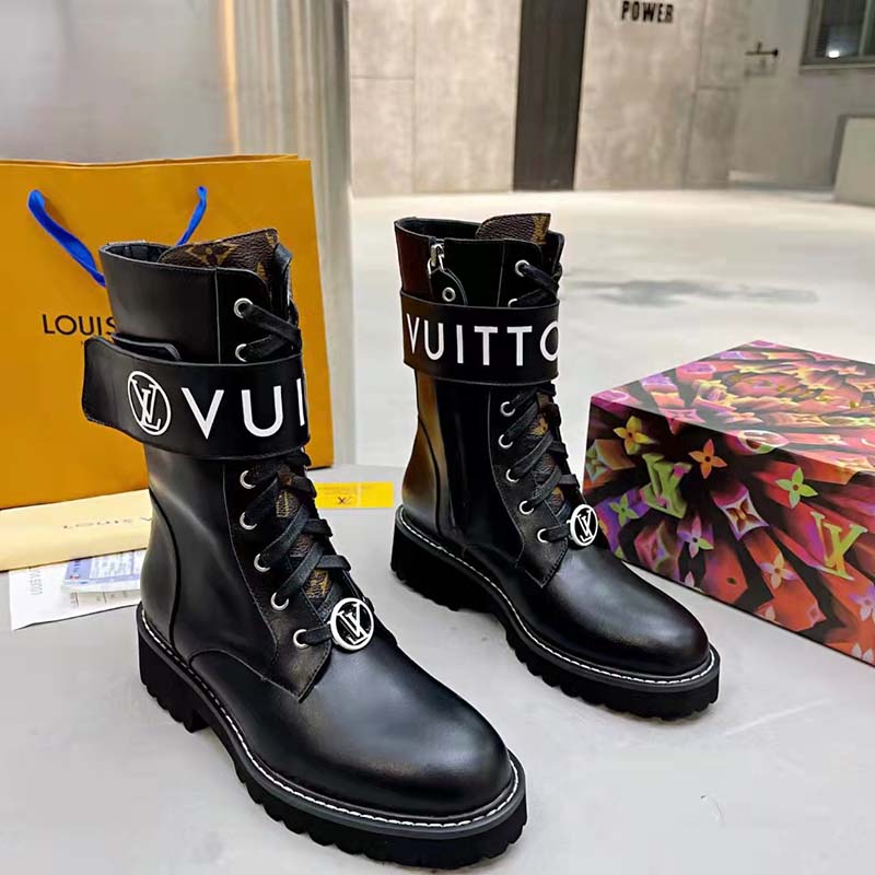 Louis Vuitton Unisex Territory Flat Ranger Black Calf Leather LV Circle