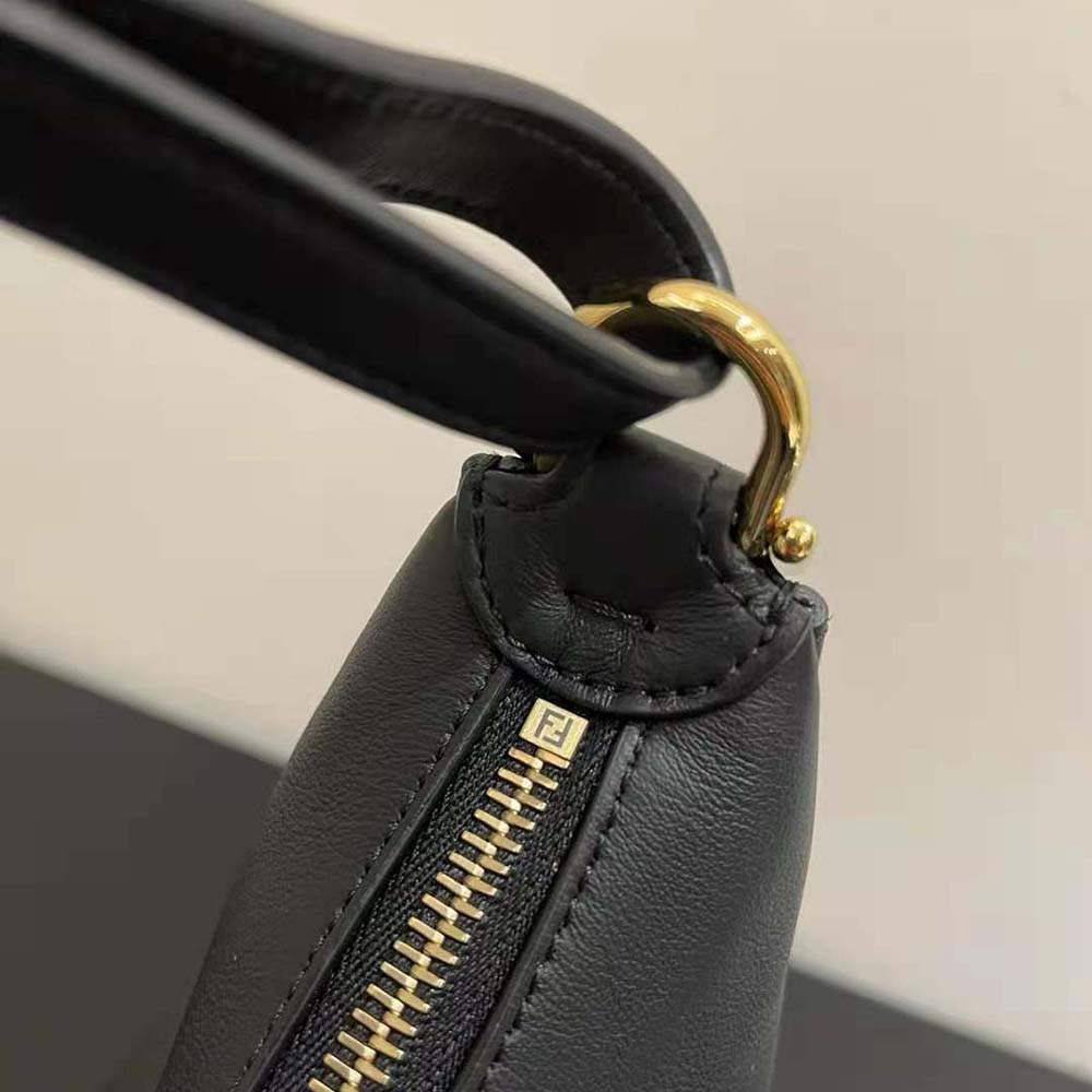 Fendi Women Fendigraphy Small Black Leather Bag-Black