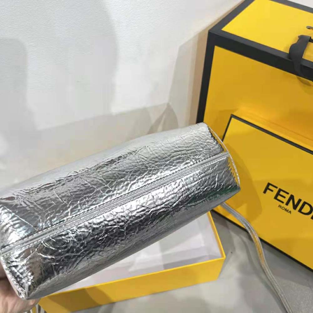 Fendi Women First Small Silver Laminated Leather Bag