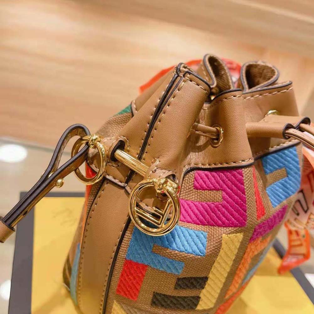 Fendi Women Mon Tresor Multicolor FF Canvas Mini-Bag