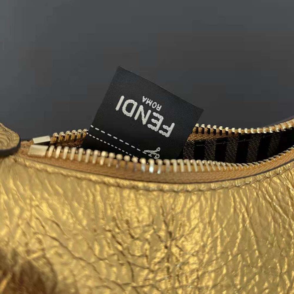 Fendi Women Nano Fendigraphy Gold Leather Charm