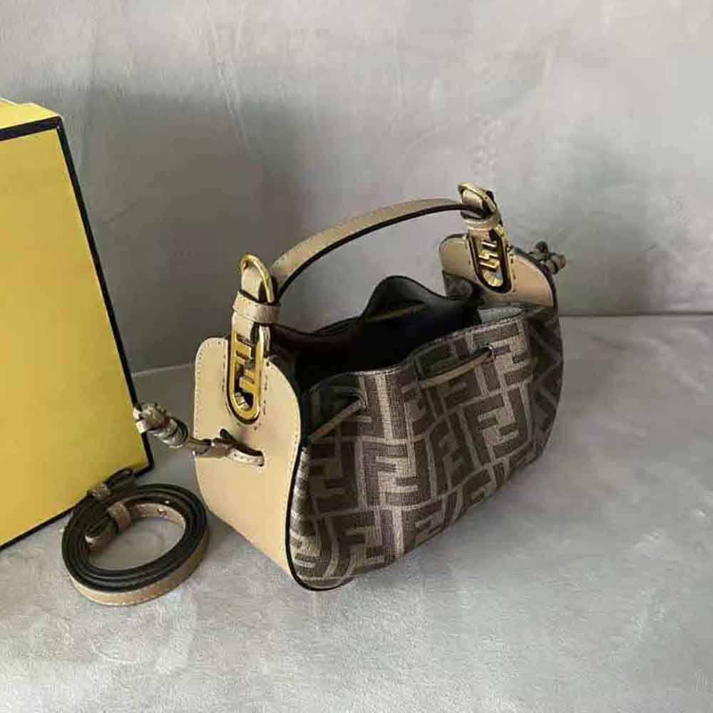 Fendi Women Pomodorino Brown FF Fabric Mini-Bag
