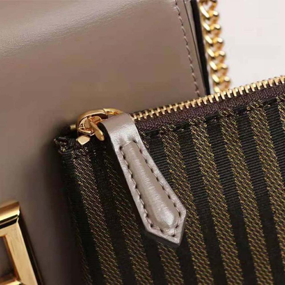 Fendi Women Wallet on Chain with Pouches Leather Mini-Bag-Brown