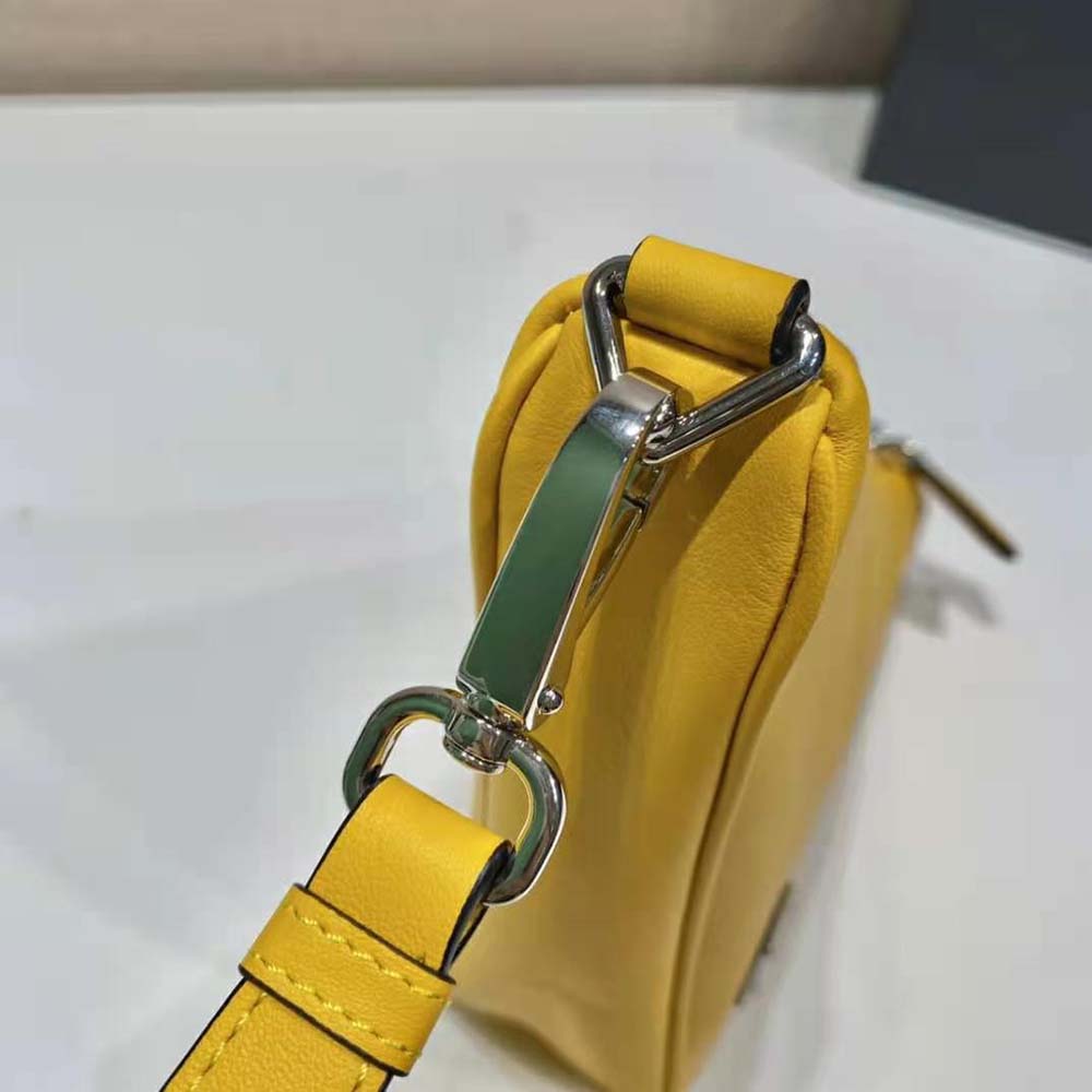 Prada Women Leather Triangle Leather Pouch-Yellow