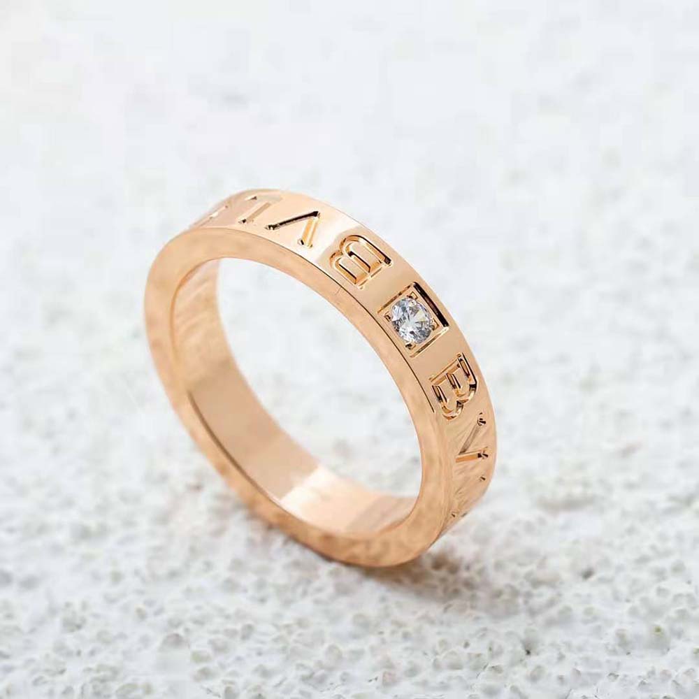 bvlgari women bvlgari bvlgari ring 18 kt rose gold ring with Di*m*nd