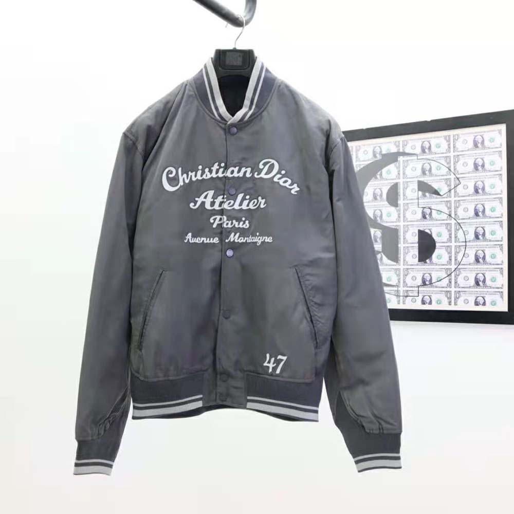 Dior Men Christian Dior Atelier Teddy Blouson Gray Technical Faille