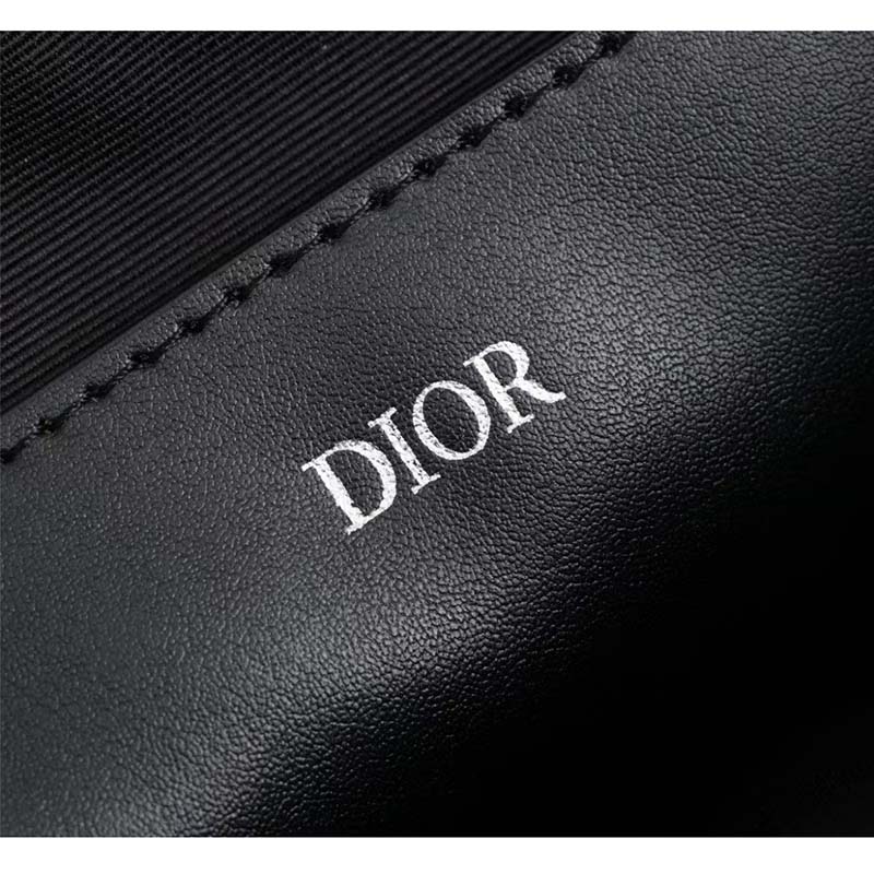 dior unisex a5 pouch black cd Di*m*nd canvas smooth calfskin