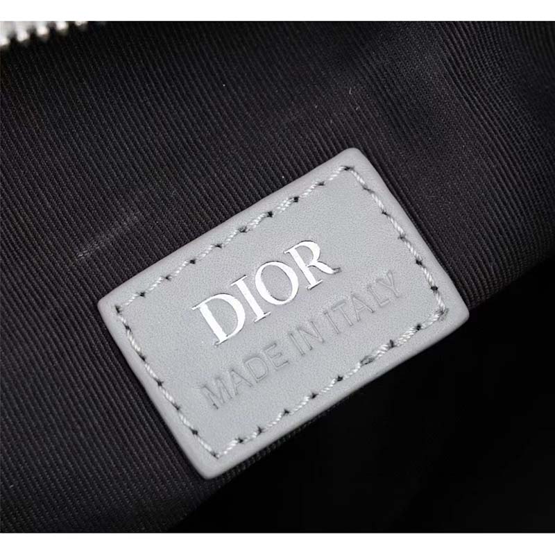 dior unisex cd mini saddle bag gray cd Di*m*nd canvas smooth calfskin