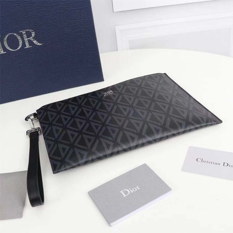 dior unisex cd pouch black cd Di*m*nd canvas dior signature