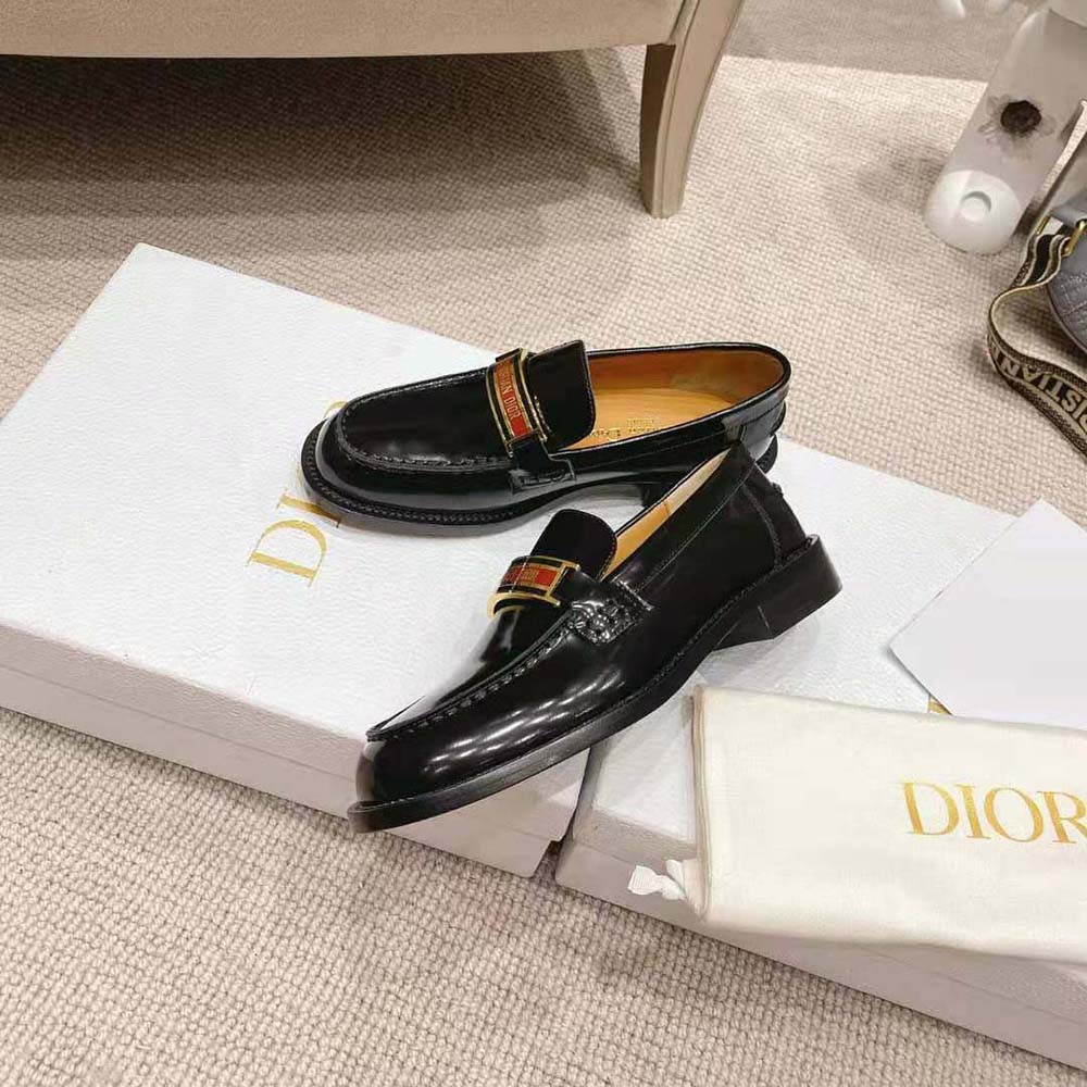 Dior Women Code Loafer Black Brushed Calfskin
