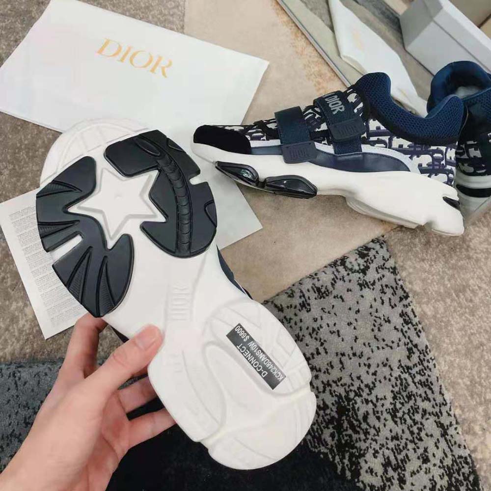Dior Women D-Wander Sneaker Deep Blue Dior Oblique Technical Fabric