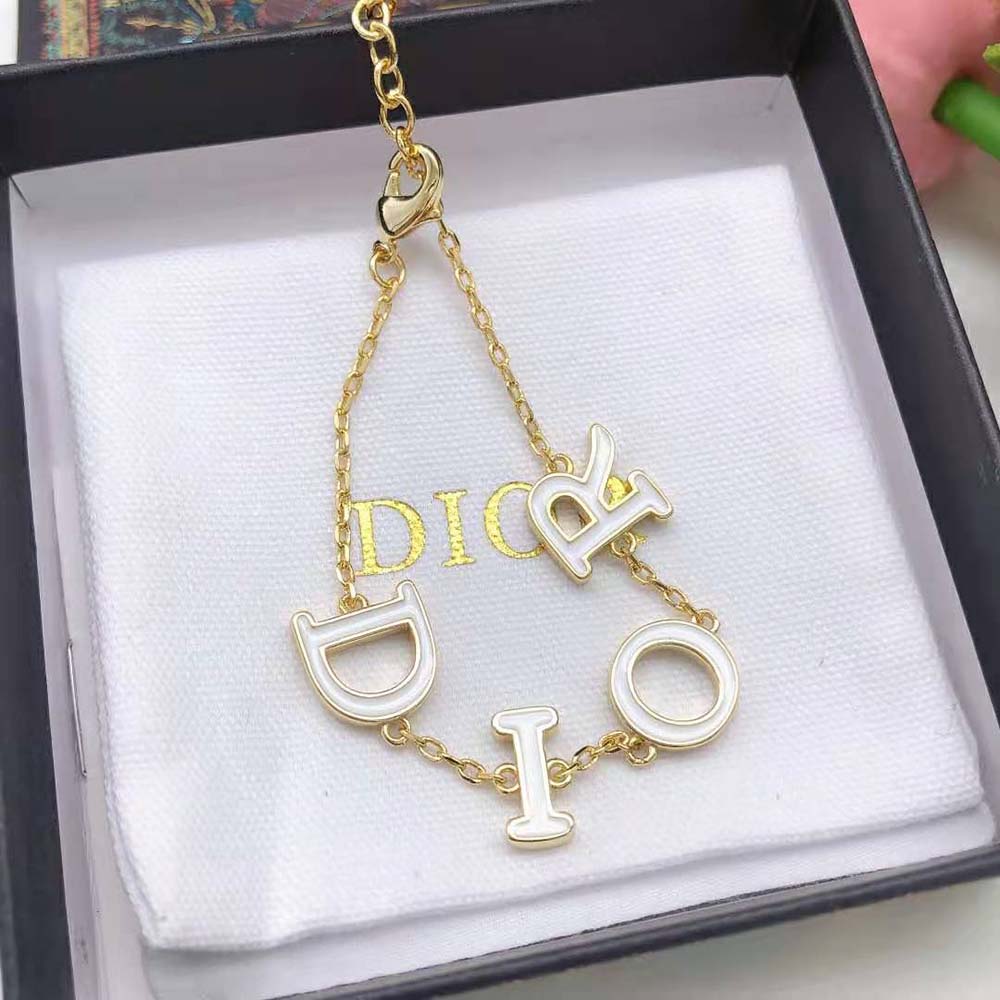 Dior Women Dio(r)evolution Bracelet Gold-Finish Metal and White Lacquer