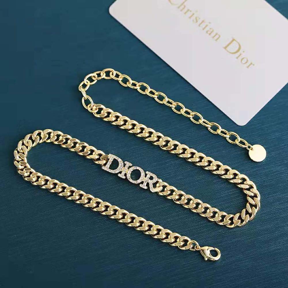 Dior Women Dio(r)evolution Choker Gold-Finish Metal and White Crystals