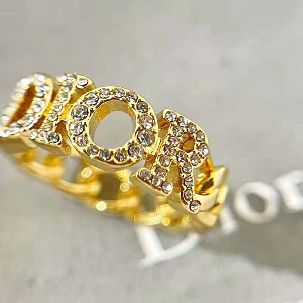 Dior Women Dio(r)evolution Ring Gold-Finish Metal and White Crystals