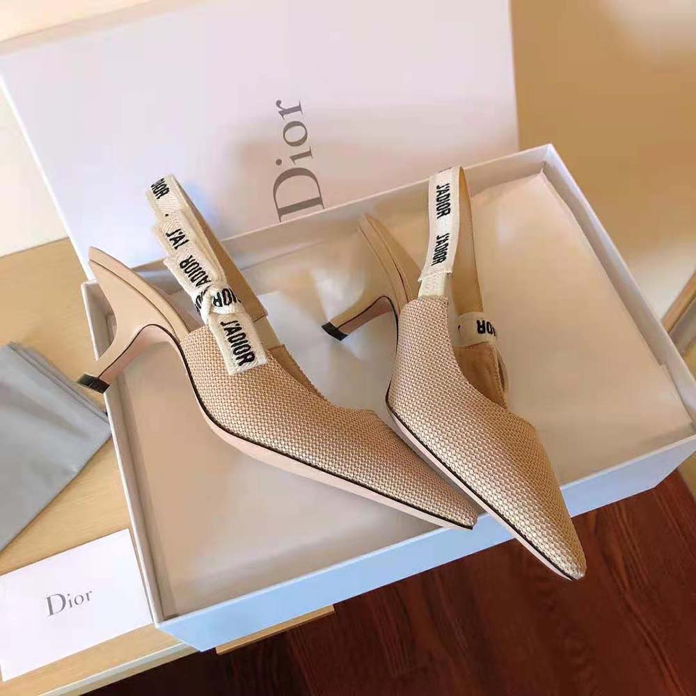 Dior Women J Adior Slingback Pump Nude Technical Fabric