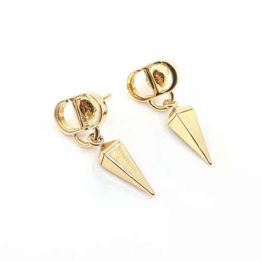 Dior Women Petit CD Earrings Gold-Finish Metal