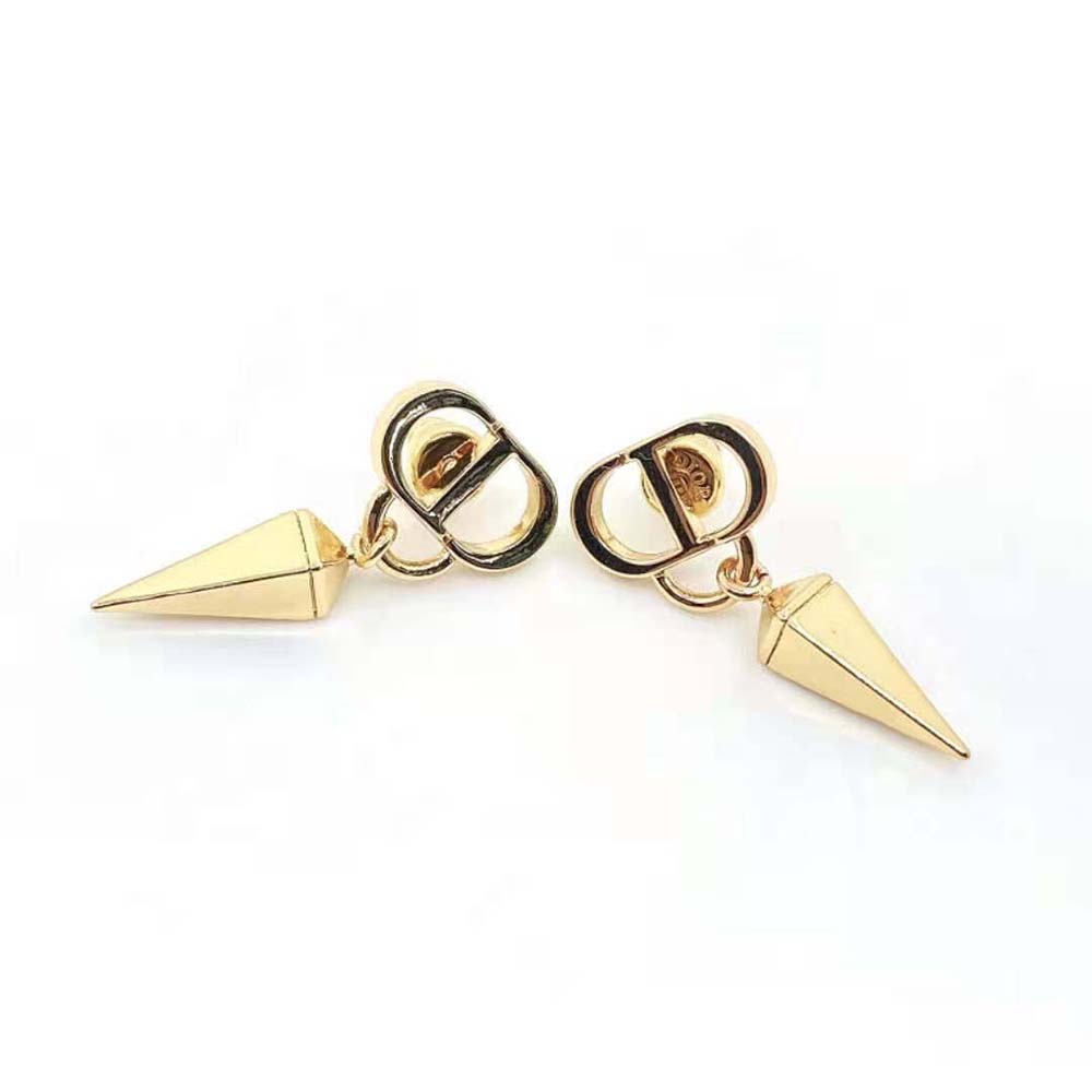 Dior Women Petit CD Earrings Gold-Finish Metal