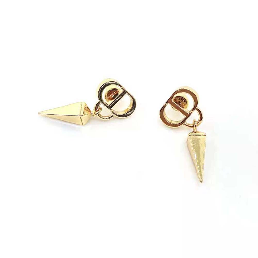 Dior Women Petit CD Earrings Gold-Finish Metal