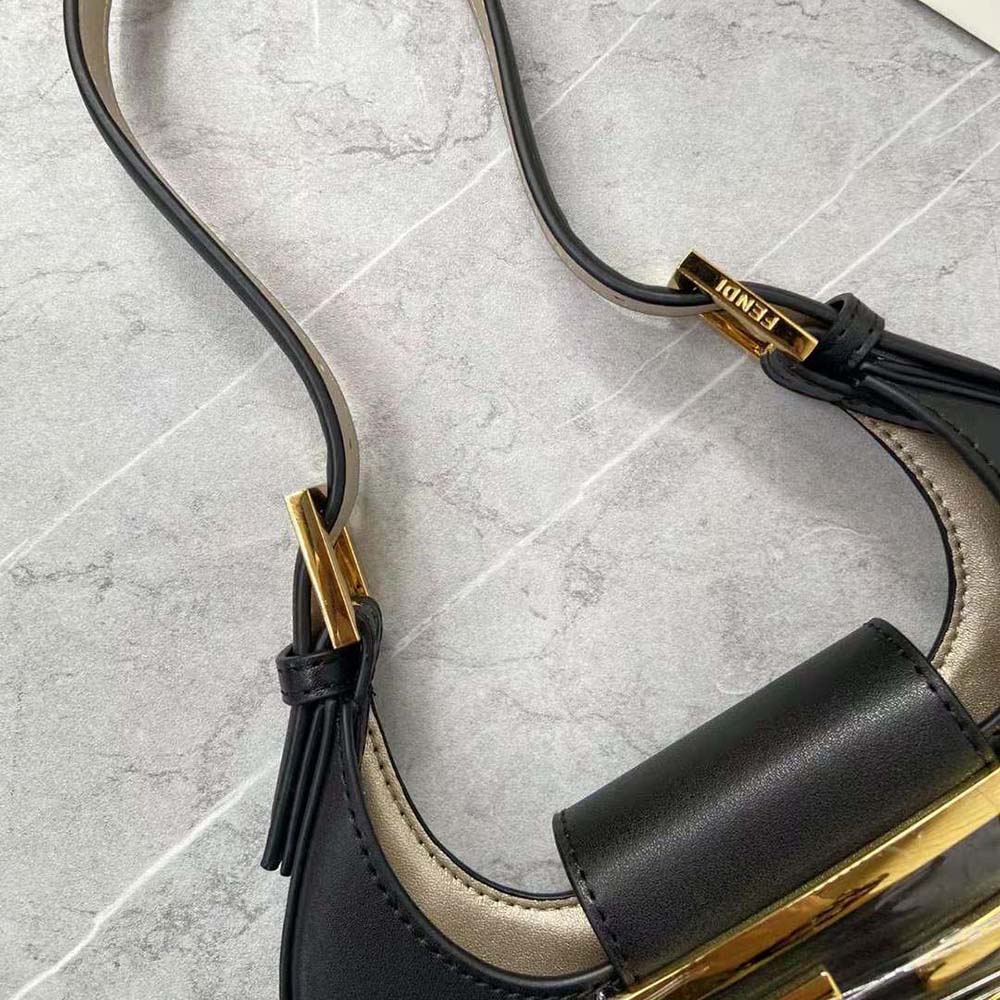 Fendi Women Cookie Black Leather Mini Bag