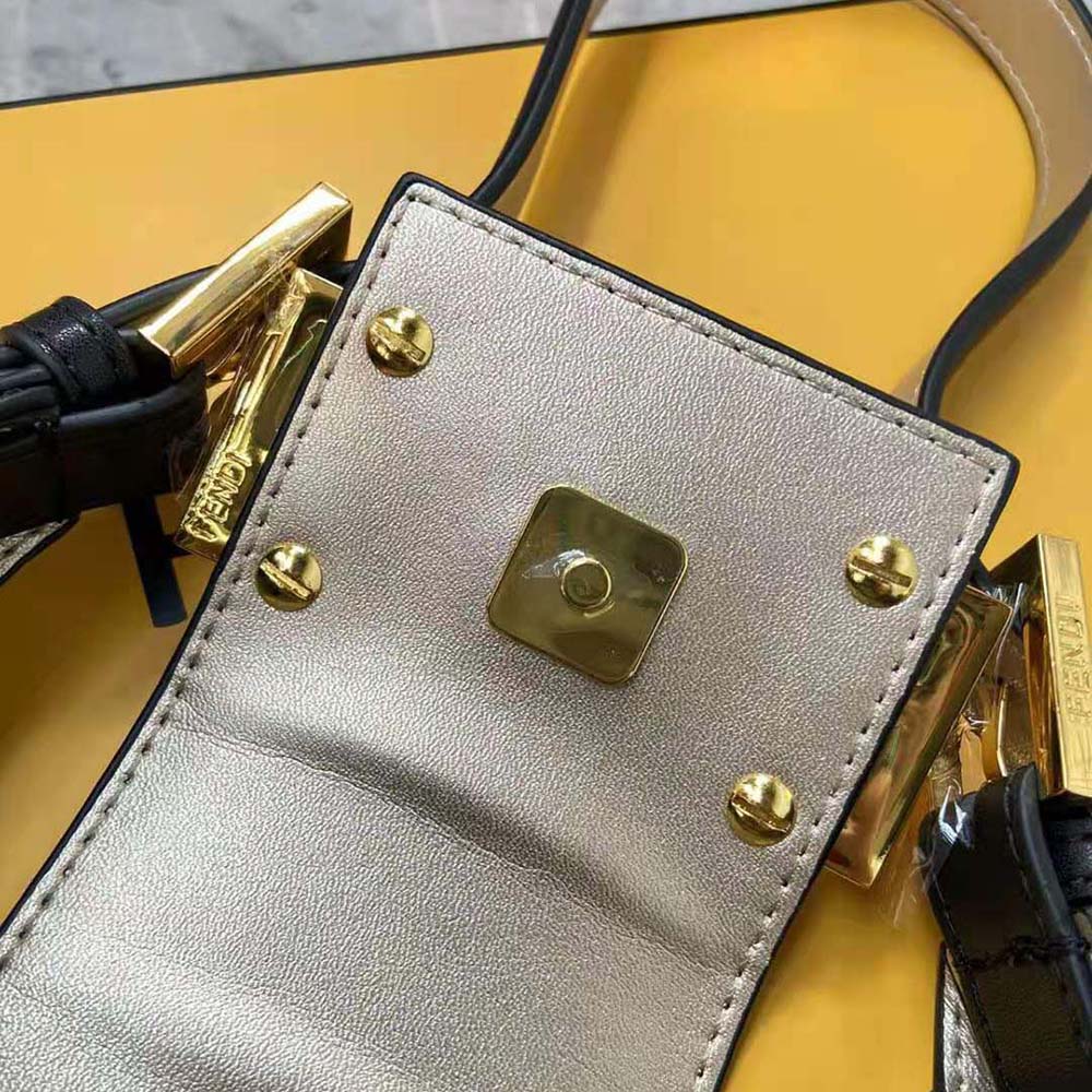 Fendi Women Cookie Black Leather Mini Bag