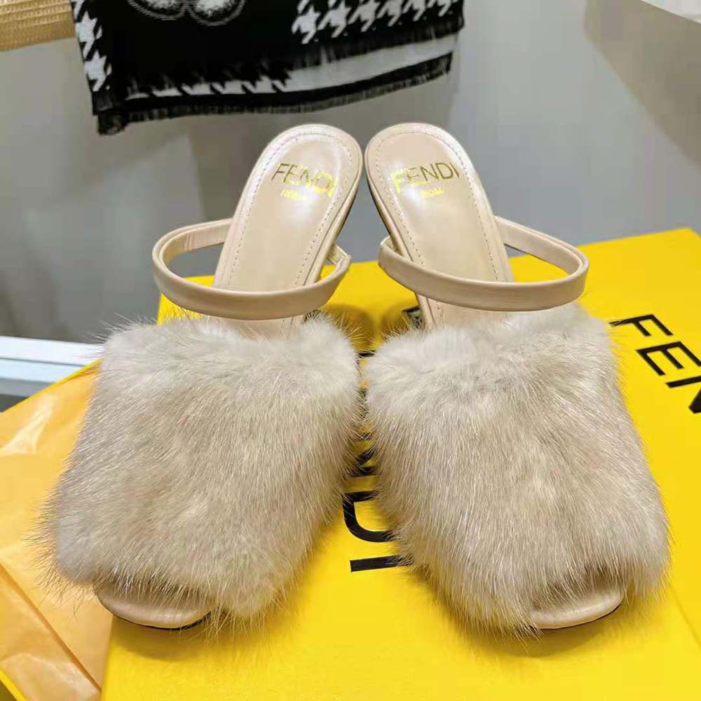 Fendi Women First Pink Mink High-Heeled Sandals