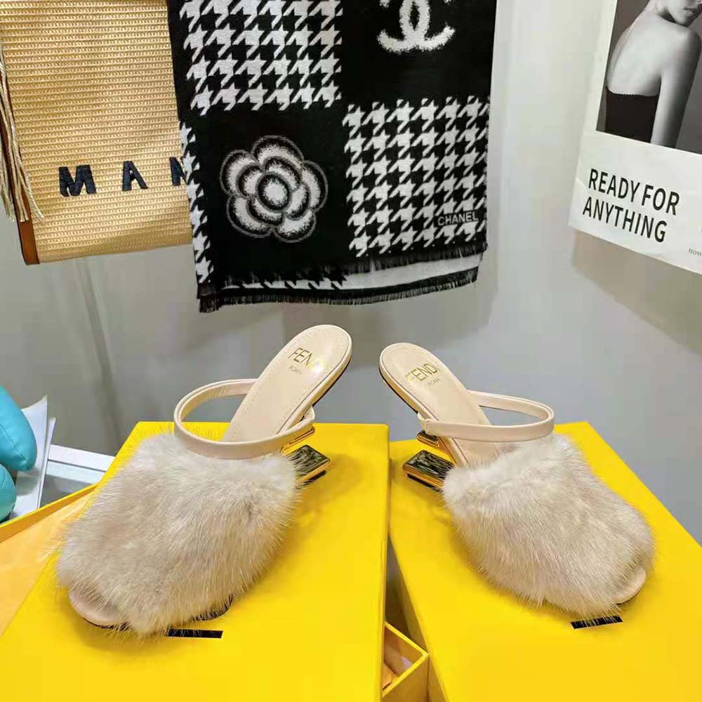 Fendi Women First Pink Mink High-Heeled Sandals