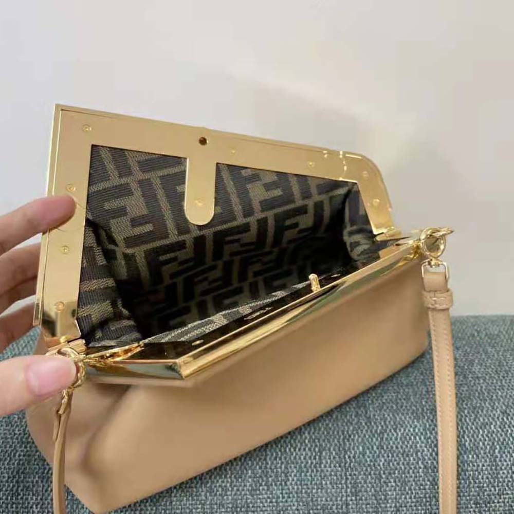 Fendi Women First Small Beige Leather Bag