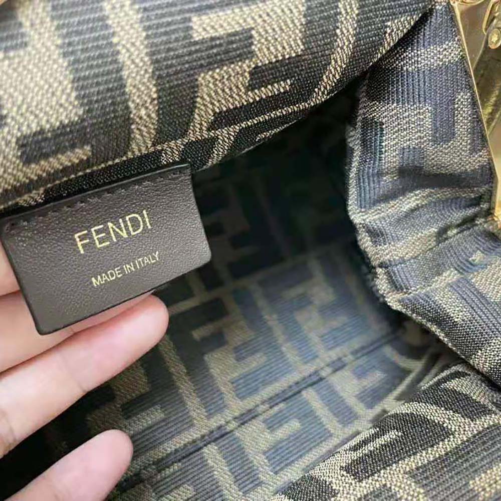 Fendi Women First Small Dark Brown Leather Bag