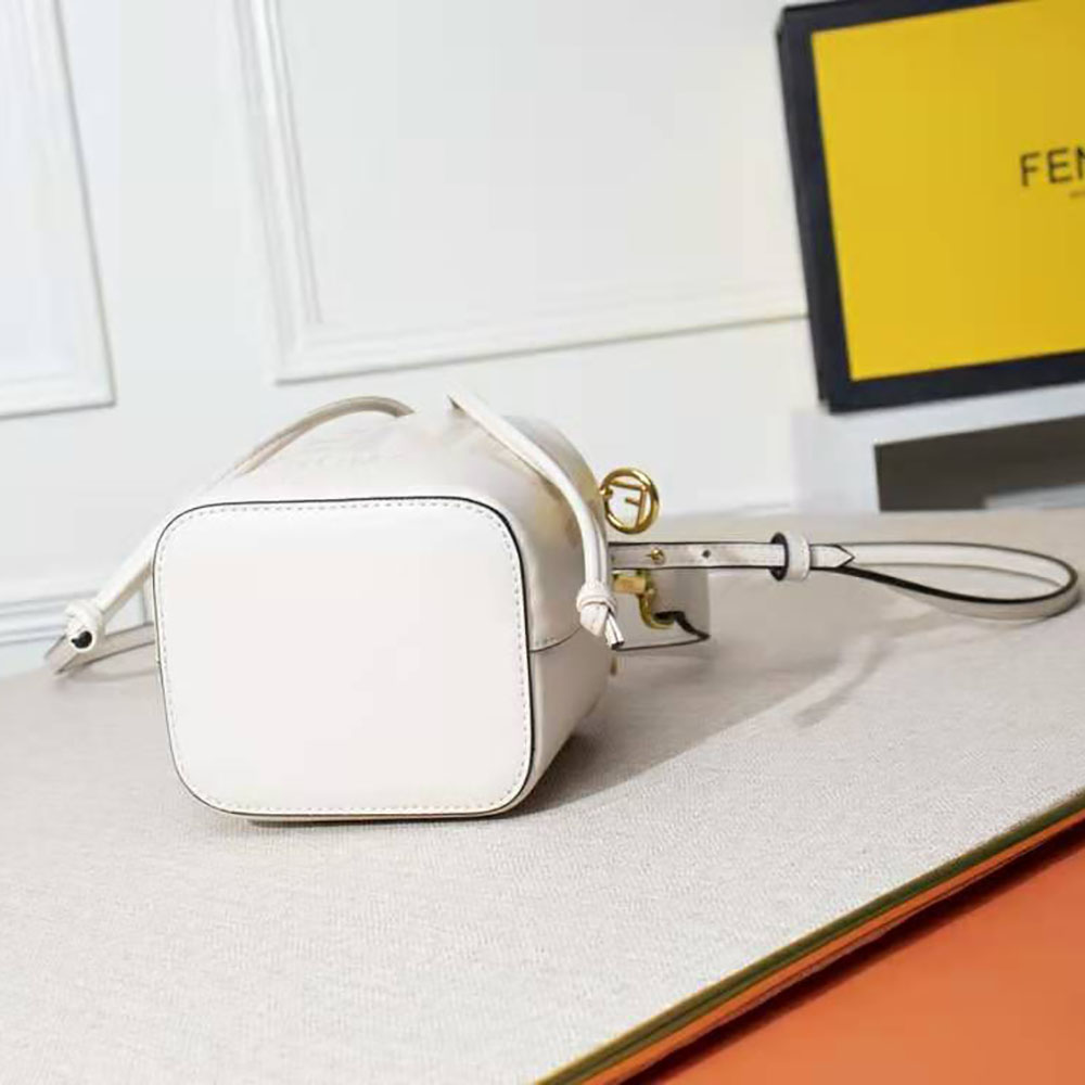 Fendi Women Mon Tresor Leather Mini Bag-White